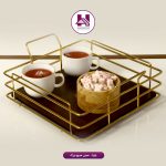 سینی مربع بزرگ طلایی